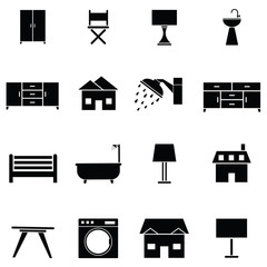 Wall Mural - home icon set