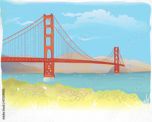 Zdjęcie XXL Szkic mostu Golden Gate
