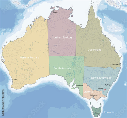 Zdjęcie XXL Mapa Australii