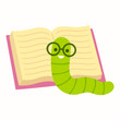 Bookworm cartoon illustration