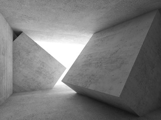  Abstract concrete interior with white window