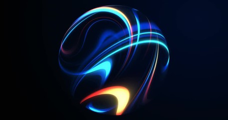 Wall Mural - abstract plasma ball, light rays for motion graphics. 4k loop. high definition spinning object motio