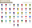 Flags of America, all American flags. Triangle icon.