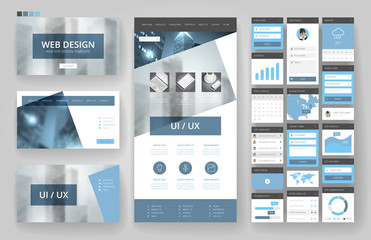 Wall Mural - website design template and interface elements
