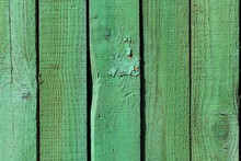 Texture Of A Wooden Green Fence