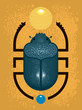Beetle Scarab - a symbol of ancient Egypt, geometric style