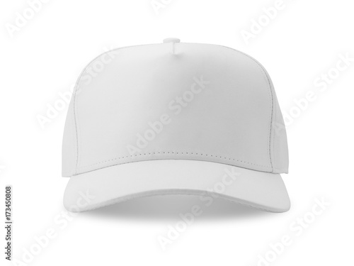 Fotografia White baseball cap isolated on white background.