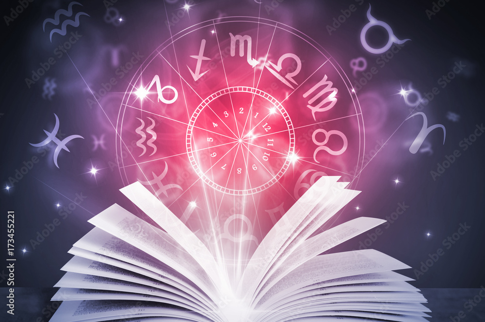 astrology horoscope book - obrazy, fototapety, plakaty 