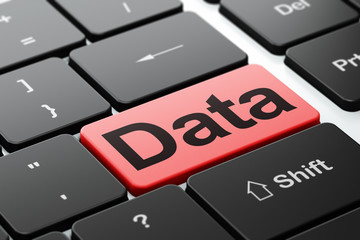 data concept: data on computer keyboard background