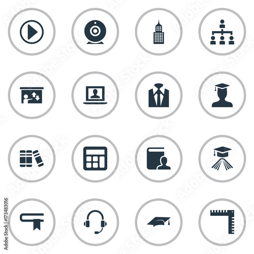 Stampe Vector Illustration Set Of Simple Seminar Icons