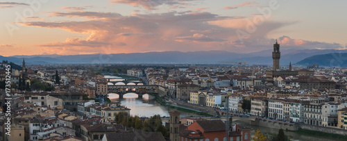 Plakat Zachód słońca nad Florencją