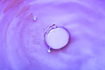 Colorful water bubles on water as background