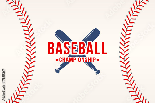 Dekoracja na wymiar  baseball-tlo-baseballowe-sznurowki-szwy-faktury-z-nietoperzami-logo-klubu-sportowego-plakat