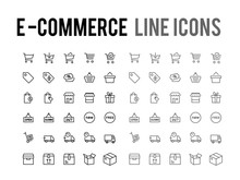 Online Shopping Vector Line Icon - App And Mobile Web Responsive