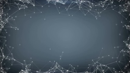 Wall Mural - sci-fi network shape oscillating. abstract futuristic it concept. computer generated seamless loop s