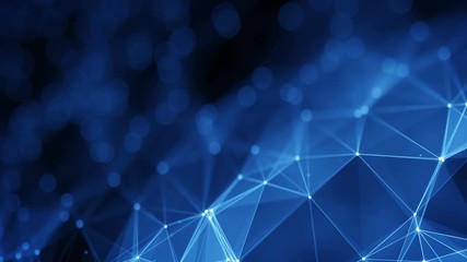 Wall Mural - futuristic network shape. computer generated abstract seamless loop smooth animation rendered with d
