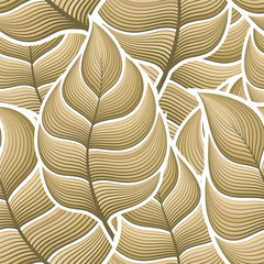 Wall Mural - seamless background with autumn leaves
