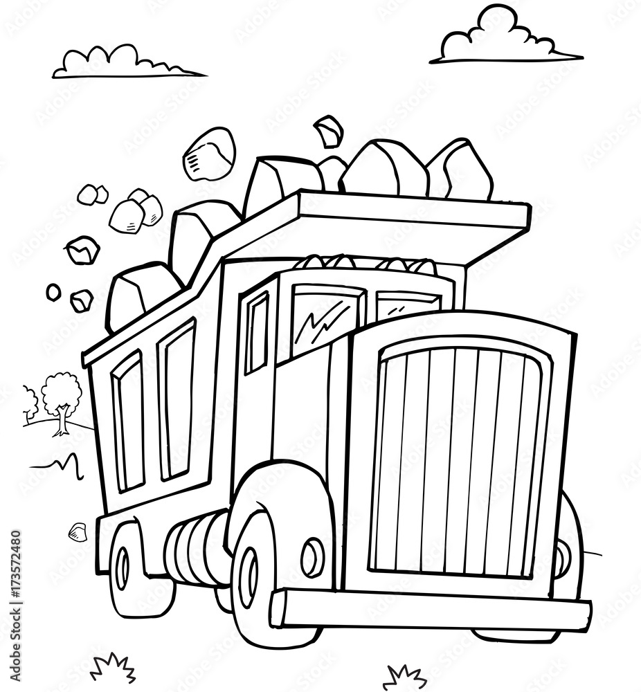 Printed Kitchen Splashbacks Dump Truck Construction Vector