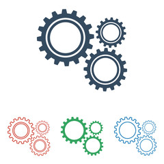 Wall Mural - set of gear icons - simple flat design isolated on white background, vector