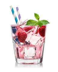 Sticker - Glass of pink soda drink