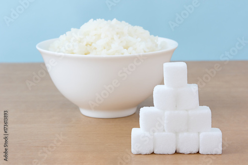 ご飯と角砂糖で糖質制限ダイエットのイメージ Buy This Stock Photo And Explore Similar Images At Adobe Stock Adobe Stock