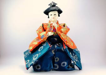 Japanese Doll white isolated.