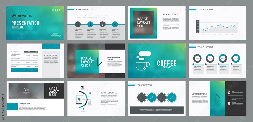 abstract business presentation template design and page layout design for brochure ,book , magazine,annual report and company profile , with infographic elements graph - obrazy, fototapety, plakaty 