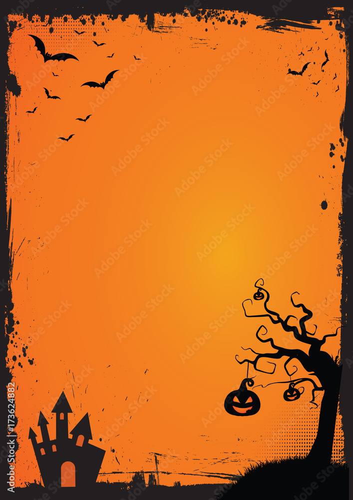Halloween element with border and background template Stock Vector ...