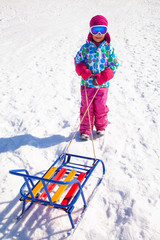 Canvas Print - kid in winter time