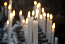 Church Votive Candles White Flames