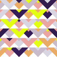 Aufkleber - Geometric abstract pattern background of seamless squares and color rhombus triangles mosaic swatch texture. Vector geometry ornament interior art design wallpaper or wrapping paper background