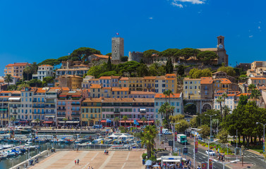 Wall Mural - Cannes, France - August 09, 2017: People are walking in the old town Cannes