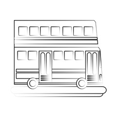 Sticker - public double bus england vector icon illustration graphic design