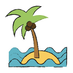 sea island beach palms vector icon illustration graphic design