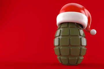 Wall Mural - Hand grenade with santa hat