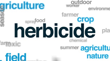 Poster - Herbicide animated word cloud, text design animation.