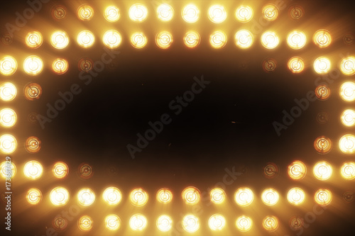 The Wall Of Incandescent Lamps Is Bright Orange Led