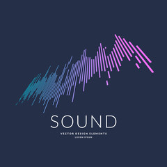 Wall Mural - vector illustration of music wave in the form of the equalizer