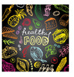 © jane55 - Hand drawn doodle food illustration. Big set Healthy food
