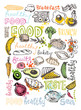 © jane55 - Hand drawn doodle food illustration. Big set Healthy food