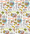 © jane55 - Hand drawn doodle food illustration. Big set Healthy food