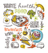 © jane55 - Hand drawn doodle food illustration. Big set Healthy food