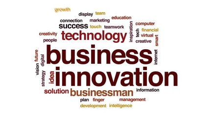 Wall Mural - business innovation animated word cloud, text design animation.