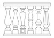 Set of classic balusters