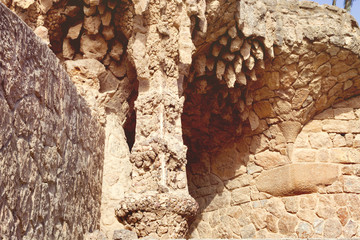 Wall Mural - Barcelona. Architecture of Antonio Gaudi inside Park Guell