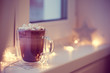 Hot cocoa in mug with mini marshmallows
