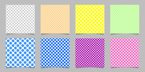 Poster - color seamless polka dot pattern background template set - vector graphics from circles on white bac