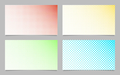 Wall Mural - digital halftone dot pattern business card background template design set - vector identity card gra