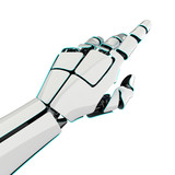 Fototapeta Do przedpokoju - 3D rendering robotic hand on a white background