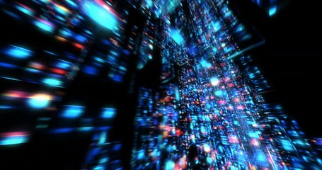 Wall Mural - 3d futuristic abstract background. motion graphic for abstract data center, server, internet, speed.